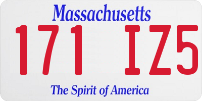 MA license plate 171IZ5