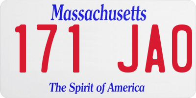 MA license plate 171JA0
