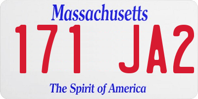 MA license plate 171JA2
