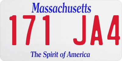 MA license plate 171JA4