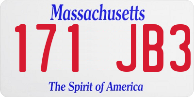 MA license plate 171JB3