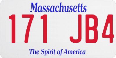 MA license plate 171JB4