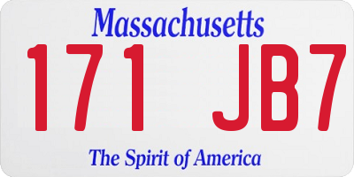 MA license plate 171JB7