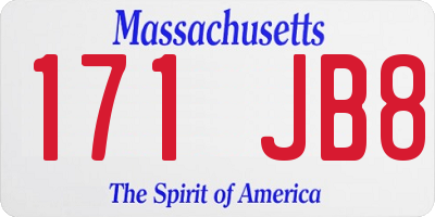 MA license plate 171JB8
