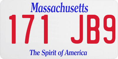 MA license plate 171JB9