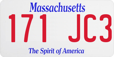 MA license plate 171JC3