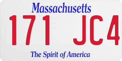 MA license plate 171JC4