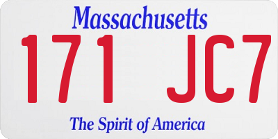MA license plate 171JC7
