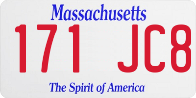 MA license plate 171JC8