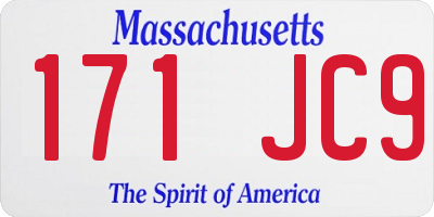 MA license plate 171JC9