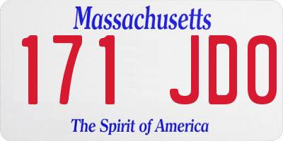 MA license plate 171JD0