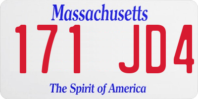 MA license plate 171JD4