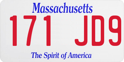MA license plate 171JD9
