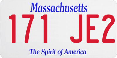 MA license plate 171JE2