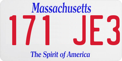 MA license plate 171JE3