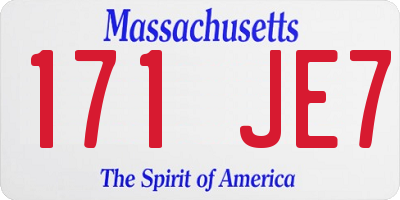 MA license plate 171JE7