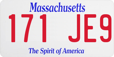 MA license plate 171JE9
