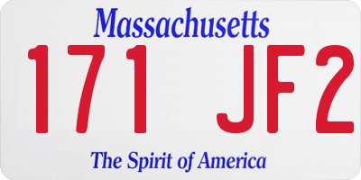 MA license plate 171JF2