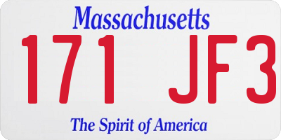 MA license plate 171JF3