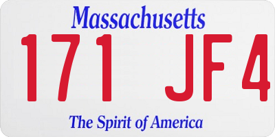 MA license plate 171JF4