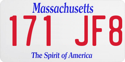 MA license plate 171JF8