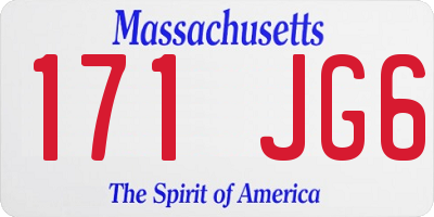 MA license plate 171JG6