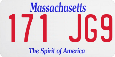 MA license plate 171JG9