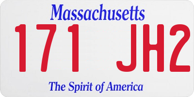 MA license plate 171JH2