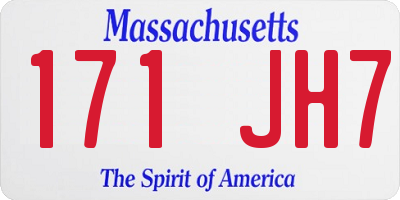 MA license plate 171JH7