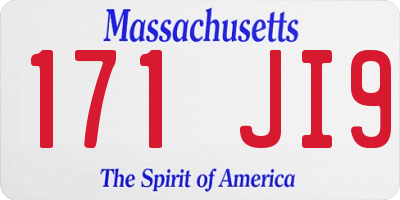 MA license plate 171JI9