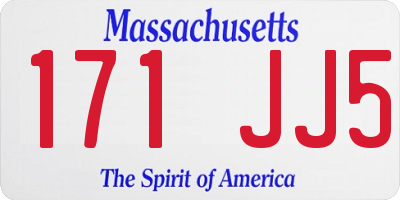 MA license plate 171JJ5