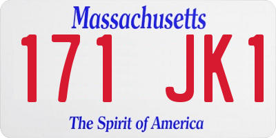 MA license plate 171JK1