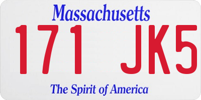 MA license plate 171JK5