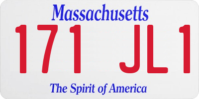 MA license plate 171JL1