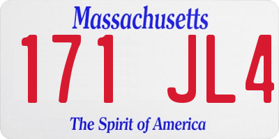 MA license plate 171JL4