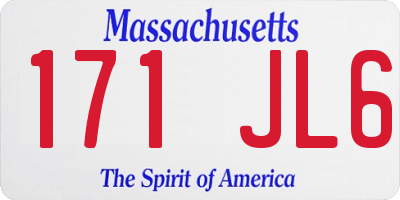 MA license plate 171JL6