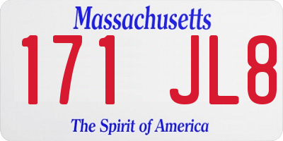 MA license plate 171JL8