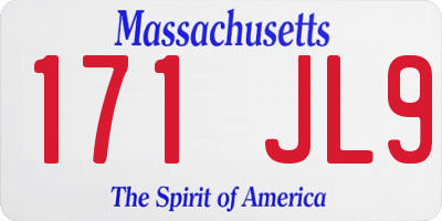 MA license plate 171JL9