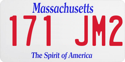 MA license plate 171JM2
