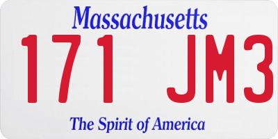 MA license plate 171JM3