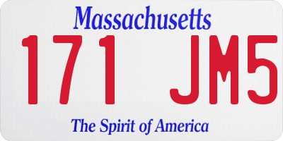 MA license plate 171JM5