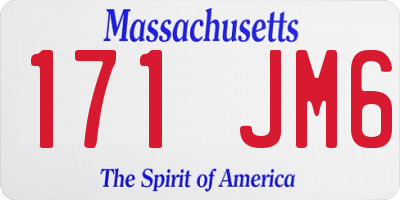 MA license plate 171JM6