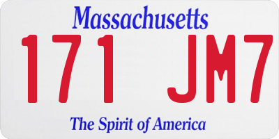 MA license plate 171JM7