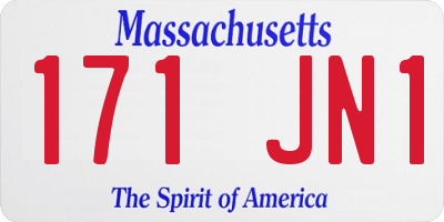 MA license plate 171JN1