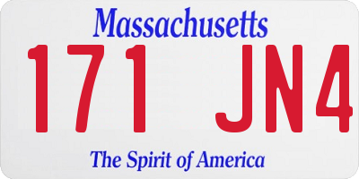MA license plate 171JN4