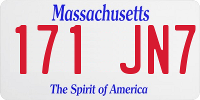MA license plate 171JN7