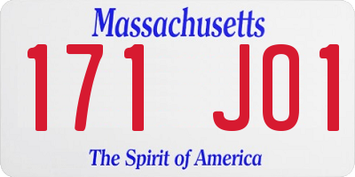 MA license plate 171JO1