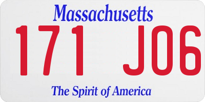 MA license plate 171JO6