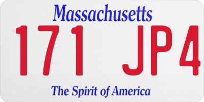 MA license plate 171JP4