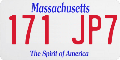 MA license plate 171JP7